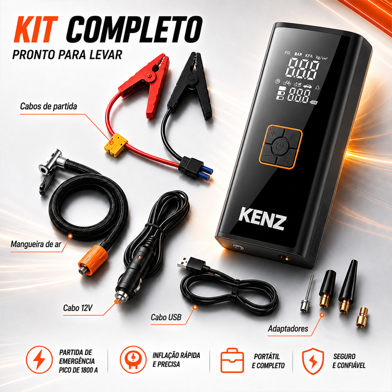 Kit de Emergência Automotiva 4 em 1 KENZ — foto 2