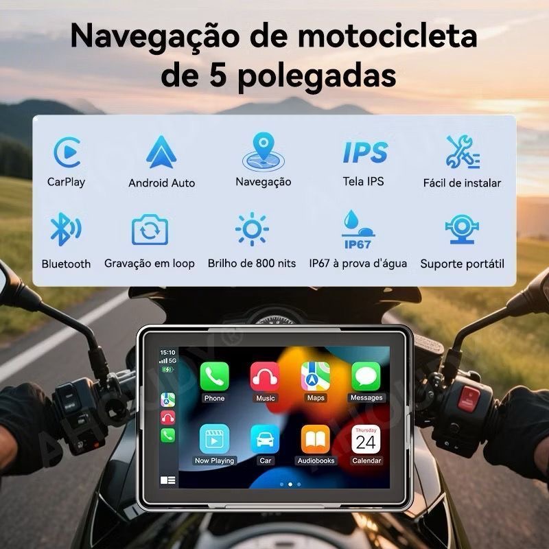 Central Multimídia para Moto 5 Polegadas — foto 2