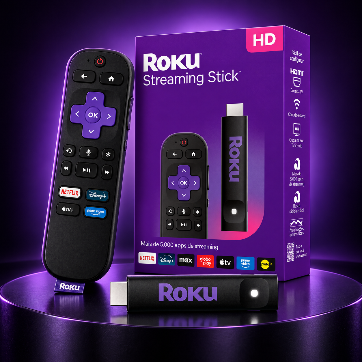Roku Streaming Stick HD com Controle de Voz — foto 1